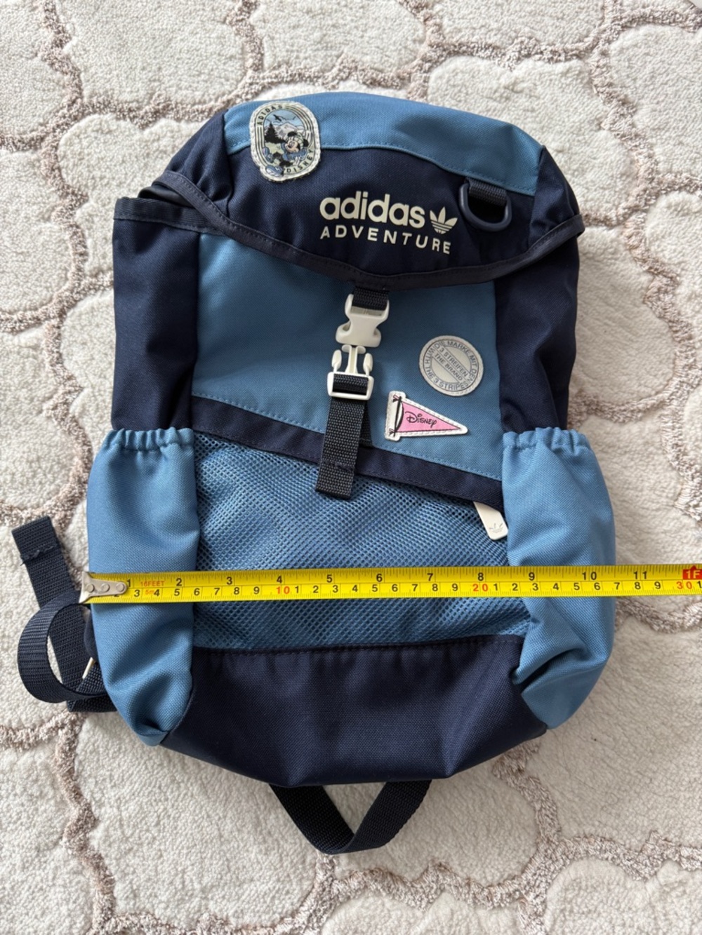 adidas Adventure Two-Tone Blue Patch Backpack - Picture 4 of 4
